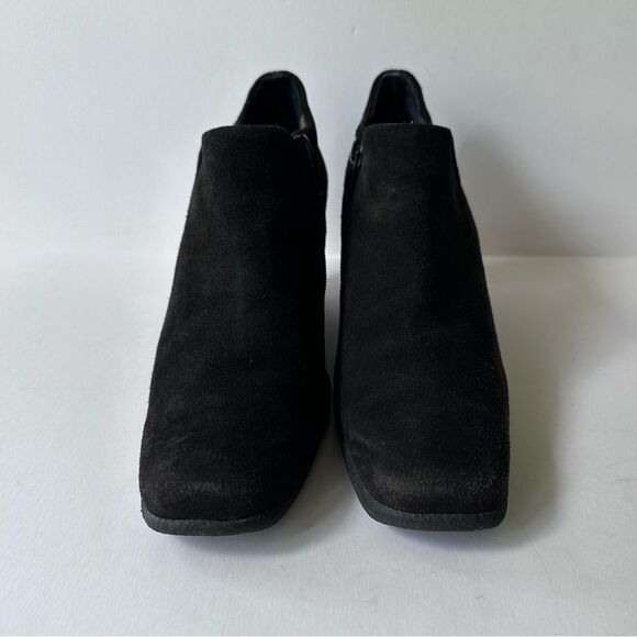 Aquatalia Weatherproof Black Suede Ankle Shoe Boot Wedges Size 7 - Picture 3 of 8